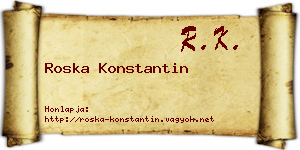 Roska Konstantin névjegykártya